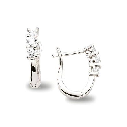 Creolen aus Silber Zirkonia weiss