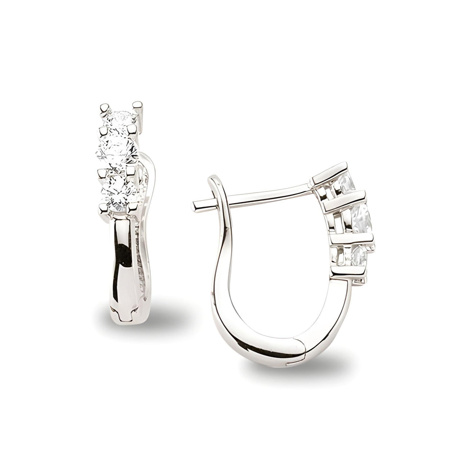 Creolen aus Silber Zirkonia weiss