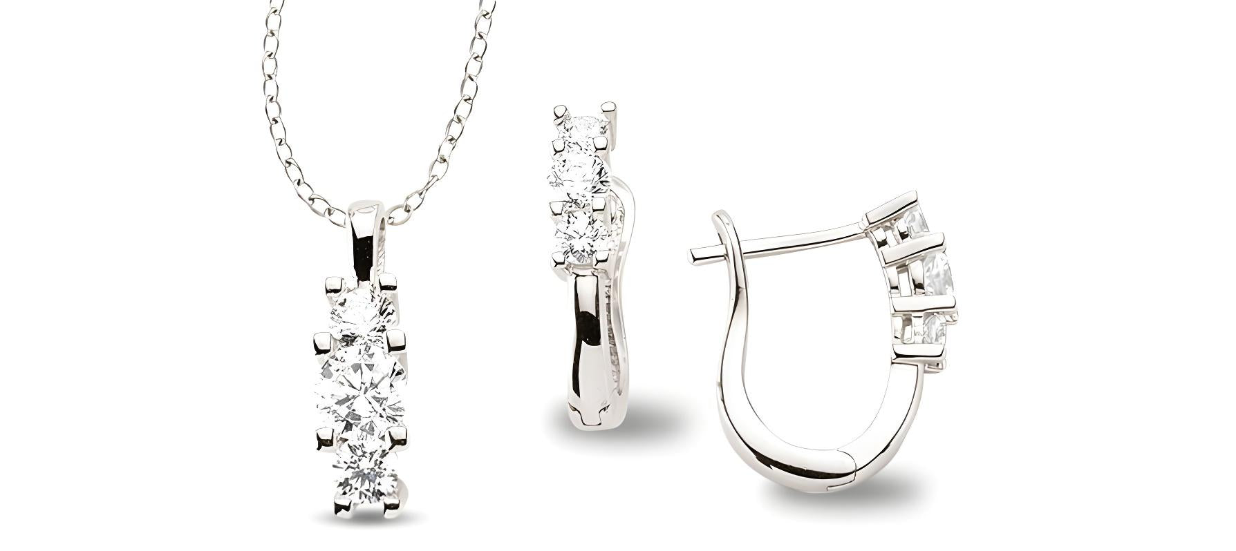 Schmuckset aus Silber Zirkonia weiss