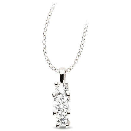 Silber Schmuckset mit weissen Zirkonia-Steinen