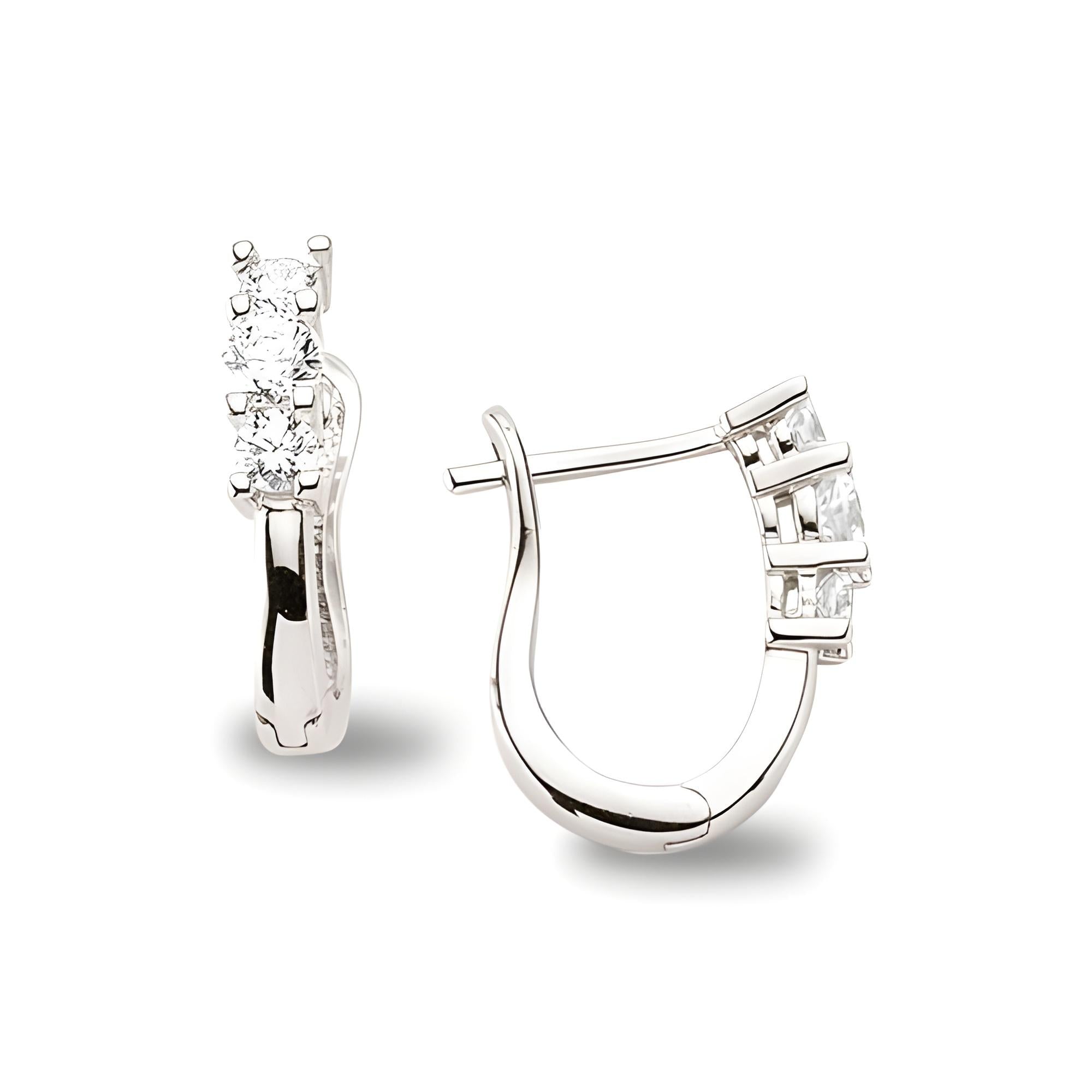 Silber Schmuckset mit weissen Zirkonia-Steinen