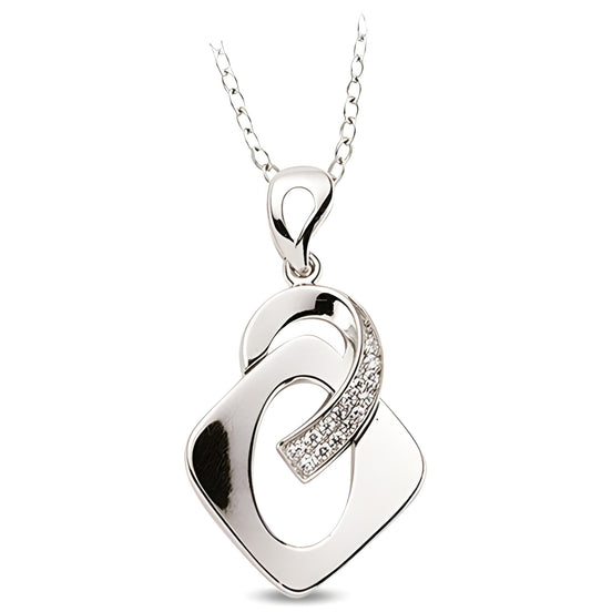 Anhänger und Kette aus Silber Zirkonia weiß