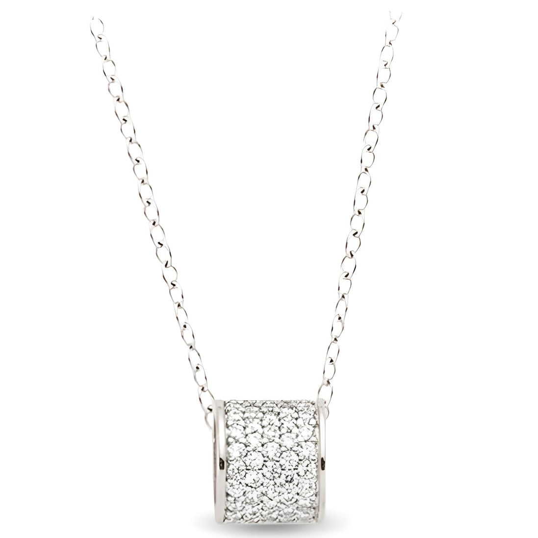 Runderanhänger und Kette aus Silber Zirkonia weiß