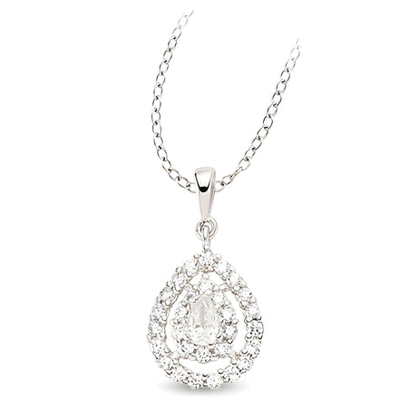 Anhänger und Kette aus Silber Zirkonia weiß