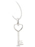 Herzschlüssel-Anhänger und Kette aus Silber Zirkonia weiß