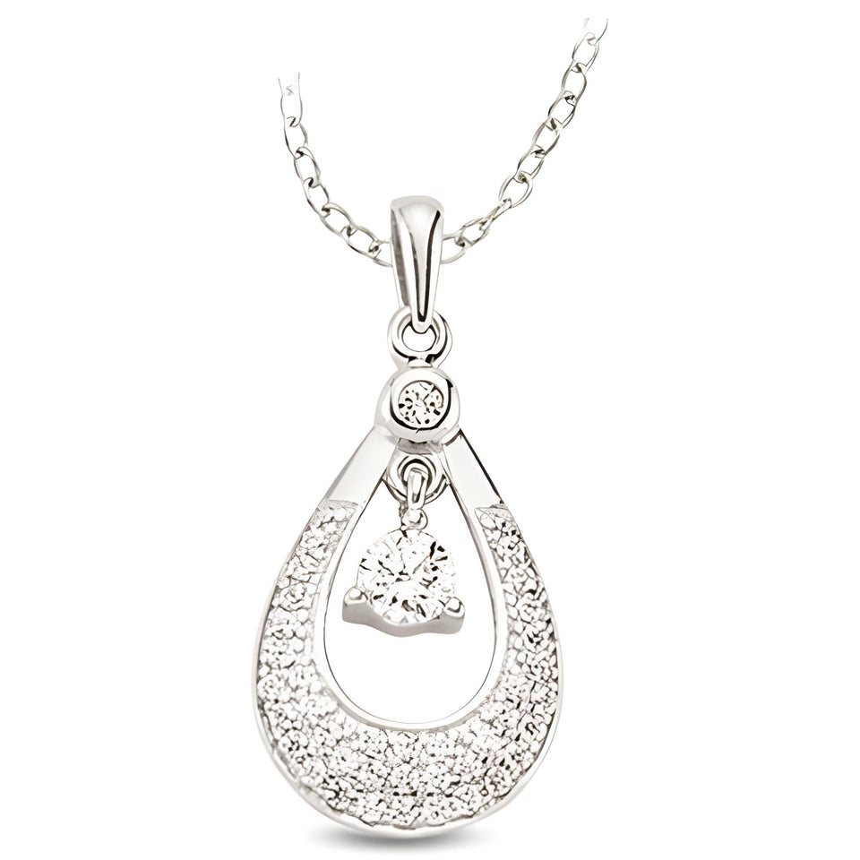 Anhänger und Kette aus Silber Zirkonia weiß