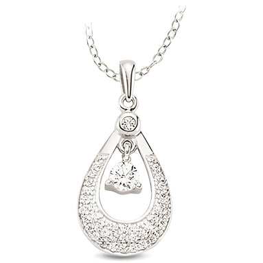 Anhänger und Kette aus Silber Zirkonia weiß