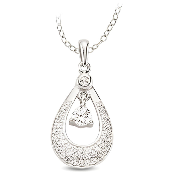 Anhänger und Kette aus Silber Zirkonia weiß