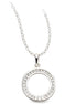Runderanhänger und Kette aus Silber Zirkonia weiß