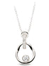 Anhänger und Kette aus Silber Zirkonia weiß