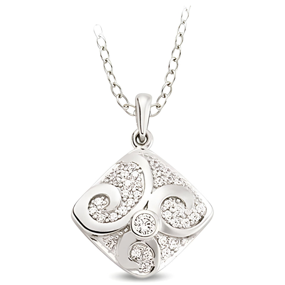 Anhänger und Kette aus Silber Zirkonia weiß