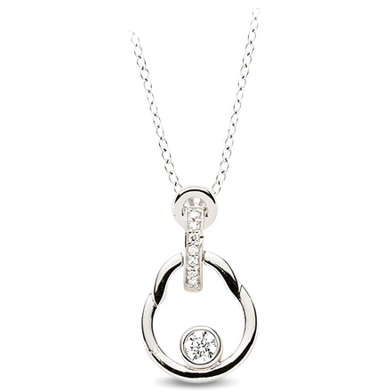 Anhänger und Kette aus Silber Zirkonia weiß