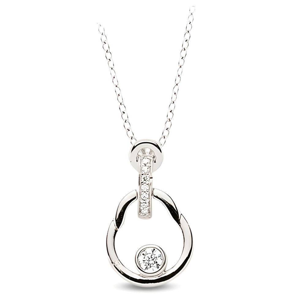 Anhänger und Kette aus Silber Zirkonia weiß