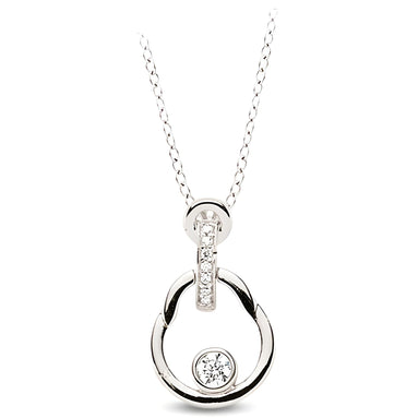 Anhänger und Kette aus Silber Zirkonia weiß