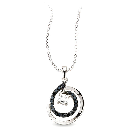 Zirkonia Schwarz-Weiß 925 Silber Schmuck für Damen