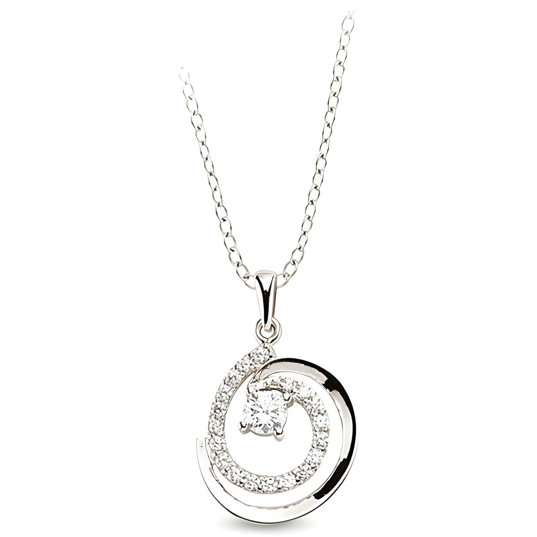 925 Silberkette mit rundem Zirkonia für Damen