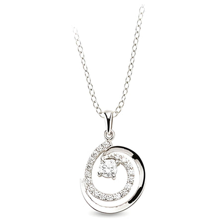 925 Silberkette mit rundem Zirkonia für Damen