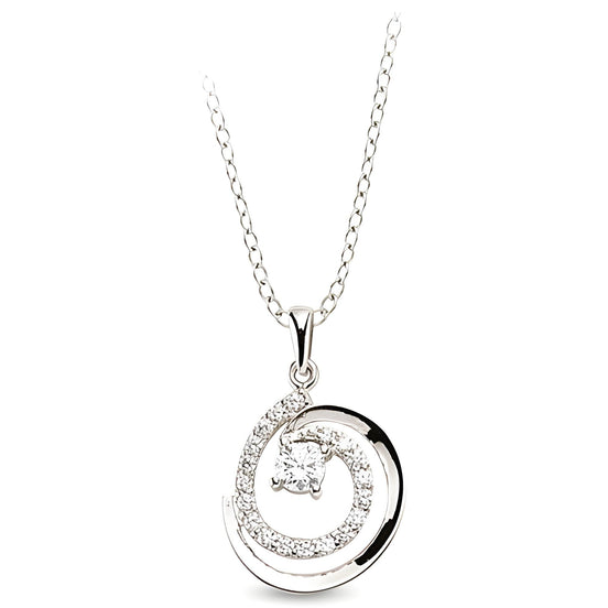 925 Silberkette mit rundem Zirkonia für Damen