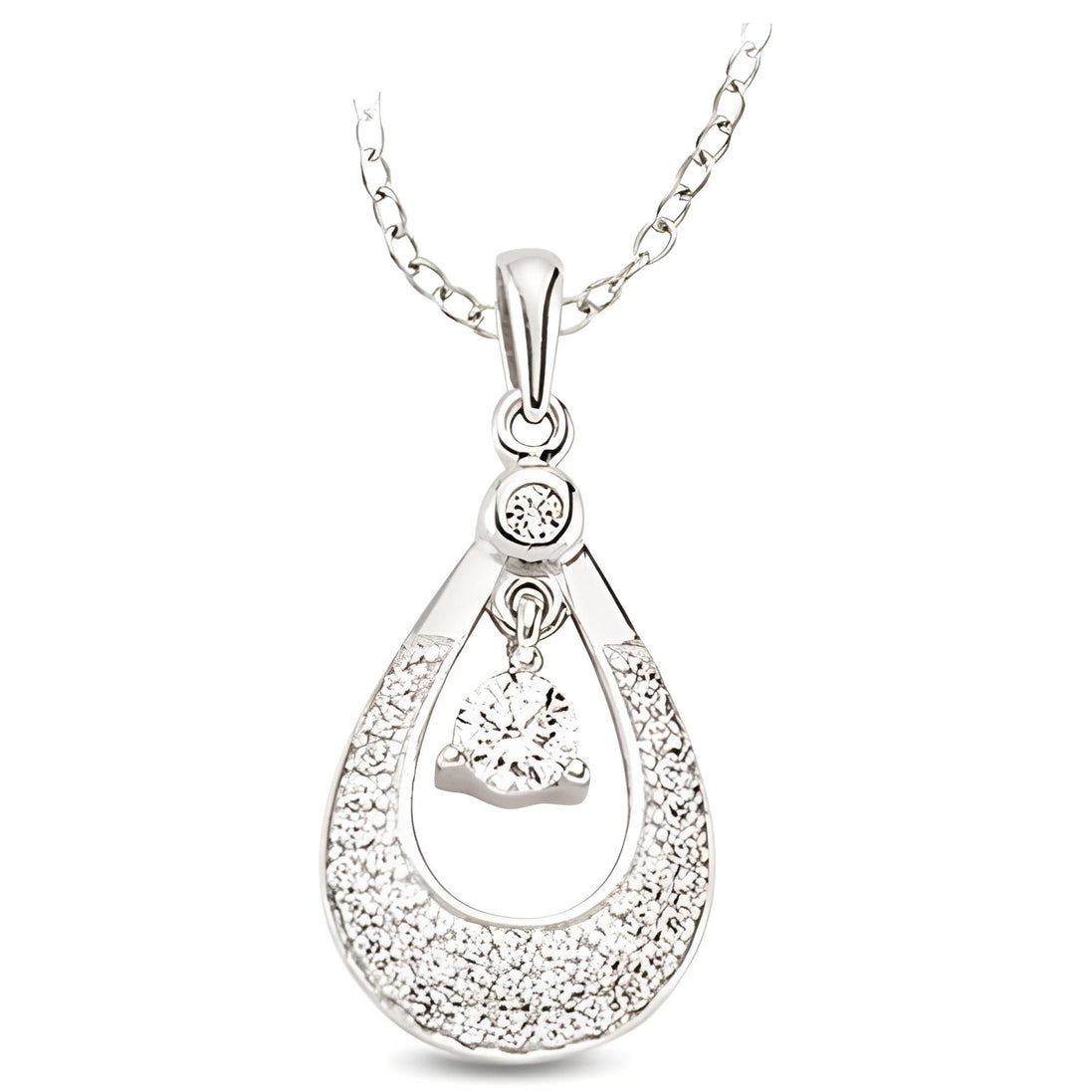 Anhänger und Kette aus Silber Zirkonia weiß