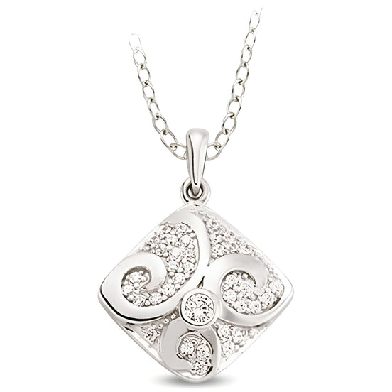 Anhänger und Kette aus Silber Zirkonia weiß