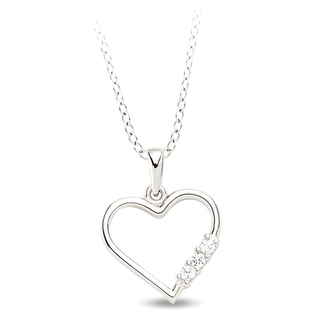 Silberkette mit Zirkonia Herzanhänger