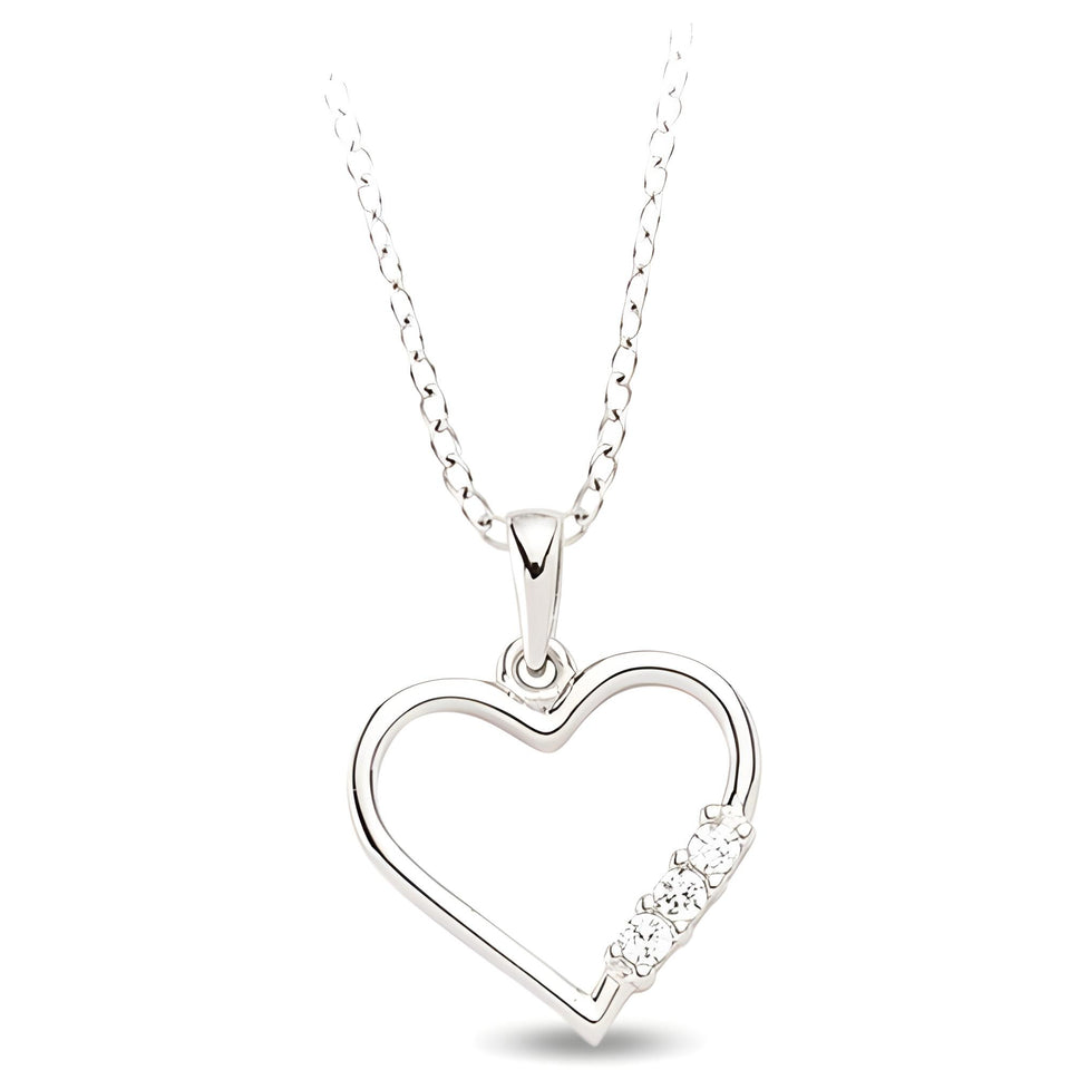 Silberkette mit Zirkonia Herzanhänger