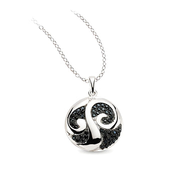 Anhänger und Kette aus Silber Zirkonia schwarz