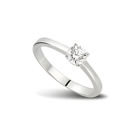 Solitaerring aus Silber Zirkonia weiss