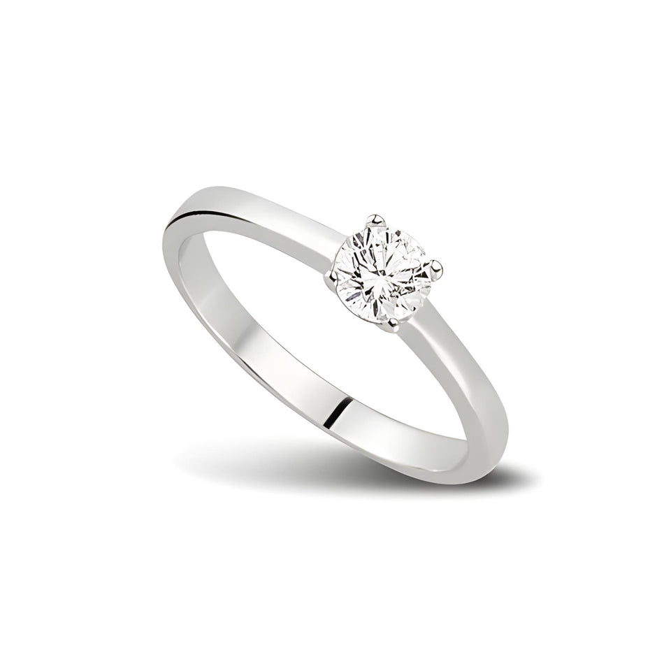 Solitaerring aus Silber Zirkonia weiss