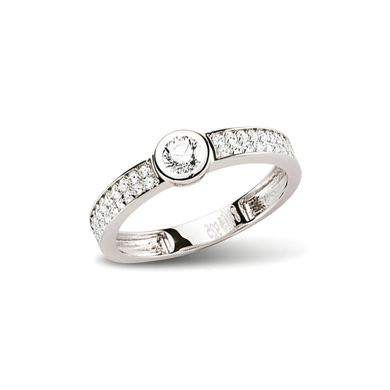 Ring aus Silber Zirkonia weiss