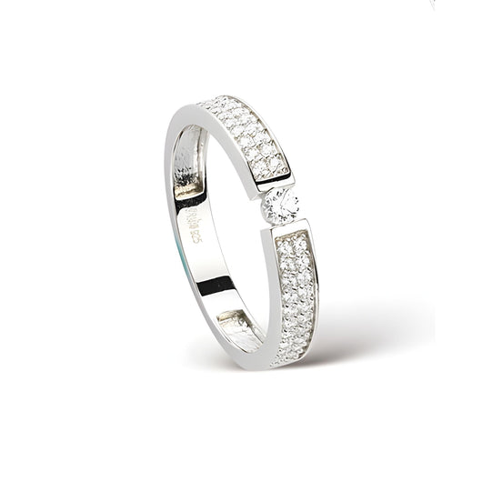 Ring aus Silber Zirkonia weiss