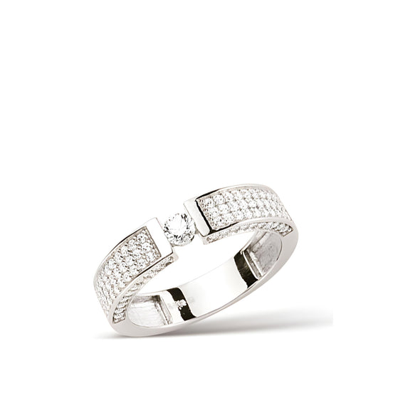 Ring aus Silber Zirkonia weiss