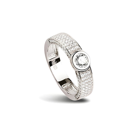 Ring aus Silber Zirkonia weiss