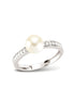 Ring aus Silber Perle Zirkonia weiss
