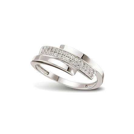 Stilvoller 925 Silberring Zirkonia weiß