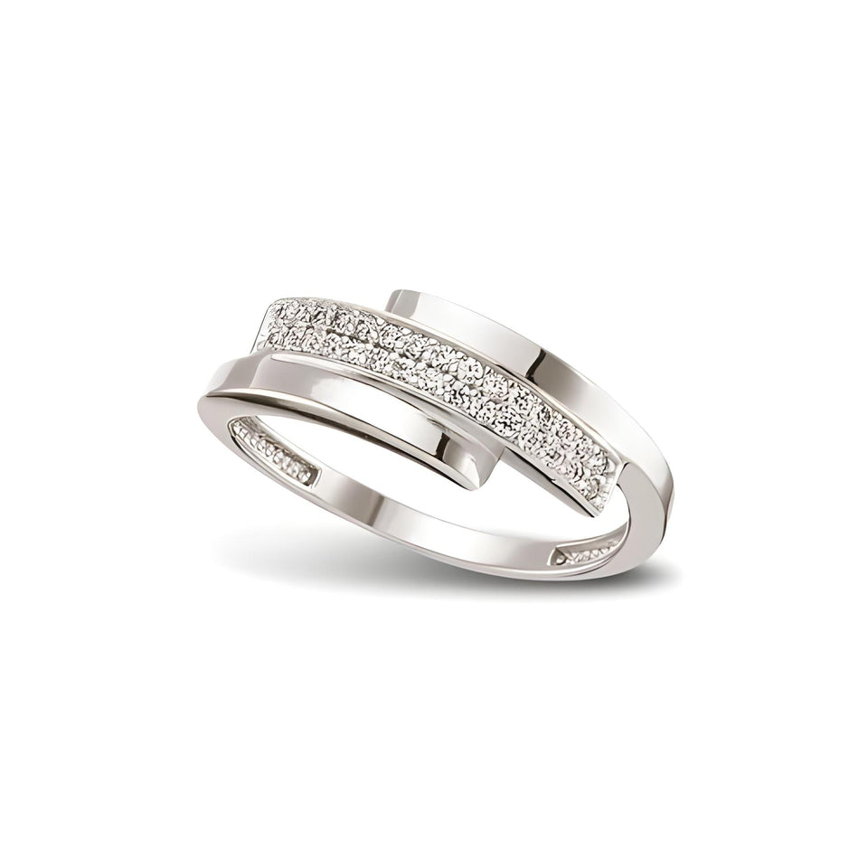 Stilvoller 925 Silberring Zirkonia weiß