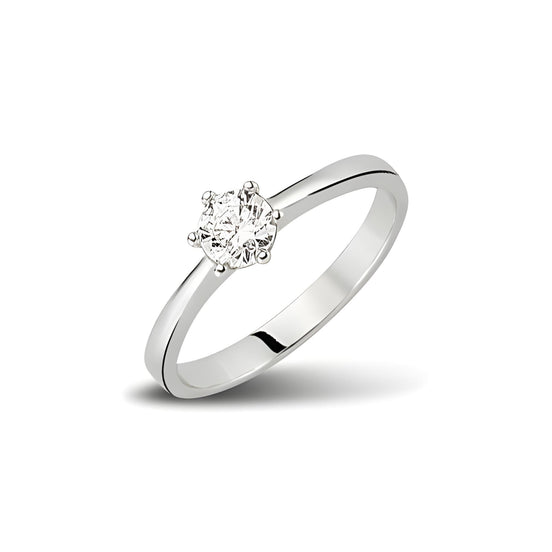 Silber Solitärring Zirkonia