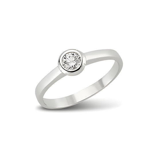 Solitärring 925 Silber Zirkonia