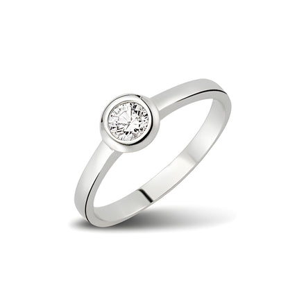 Solitärring Silber Zirkonia