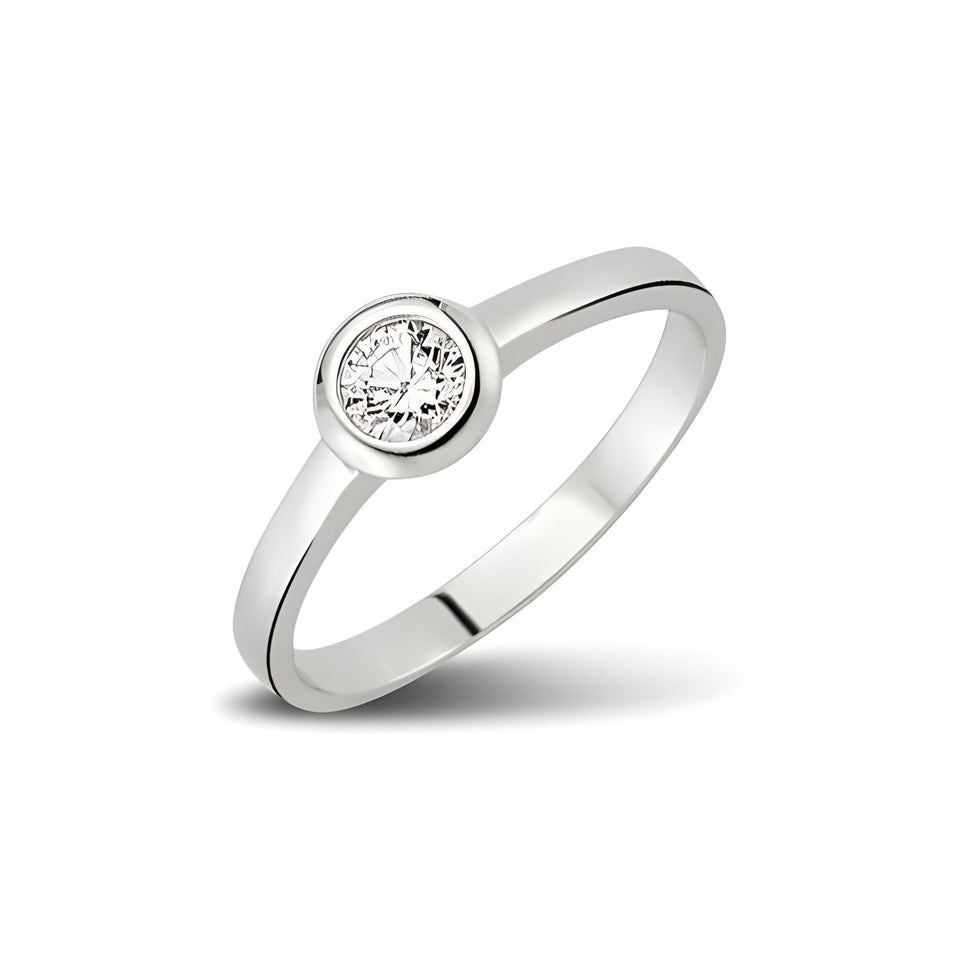 Solitärring Silber Zirkonia