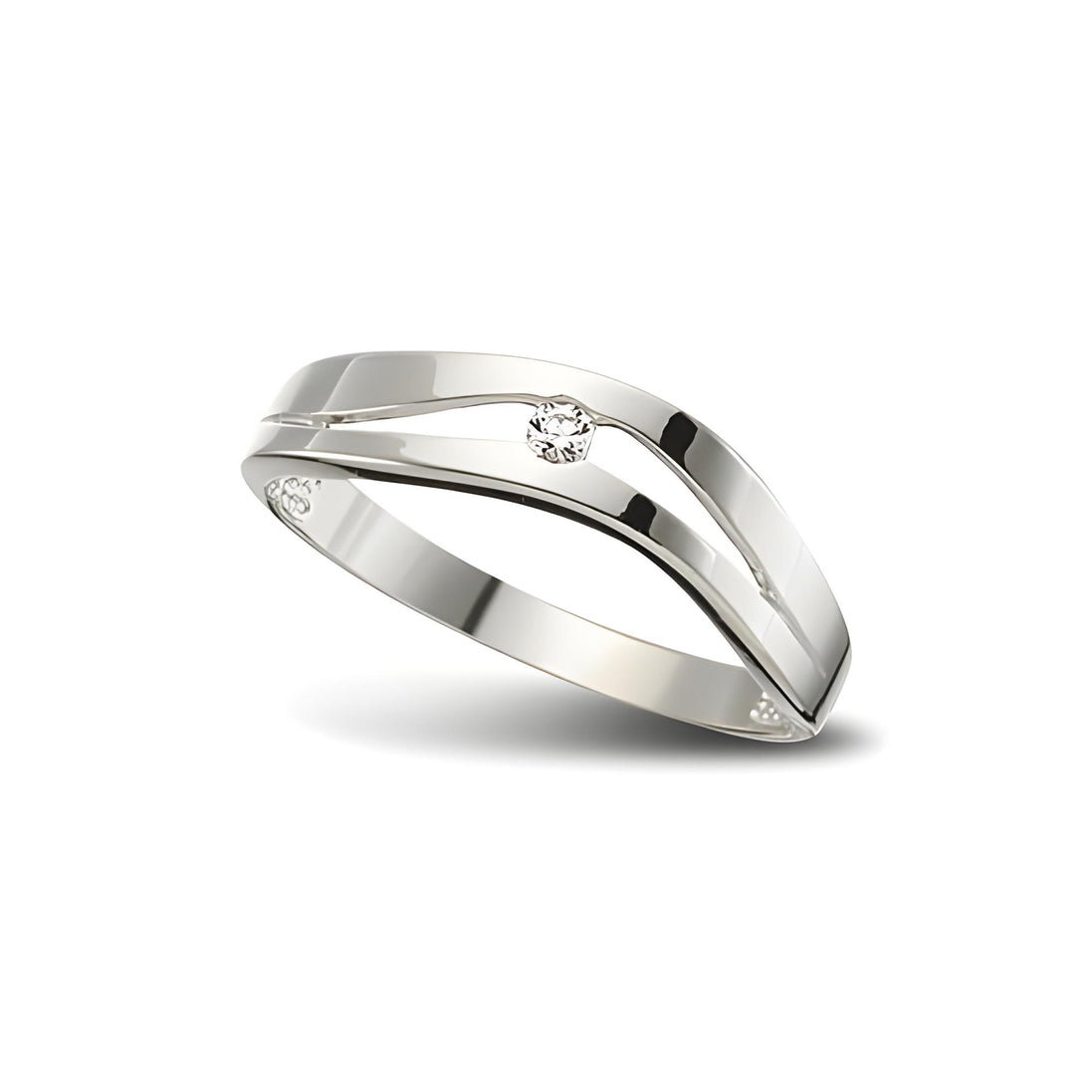 Solitärring aus Silber Zirkonia weiß