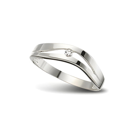 Solitärring aus Silber Zirkonia weiß