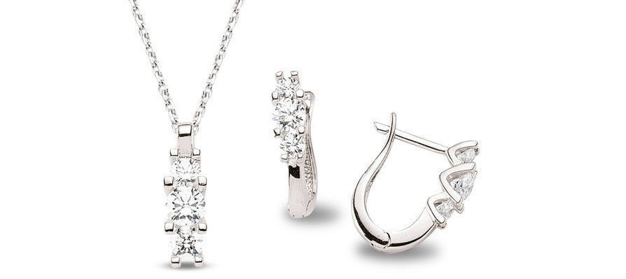 Schmuckset aus Silber Zirkonia weiss