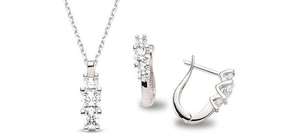 Schmuckset aus Silber Zirkonia weiss