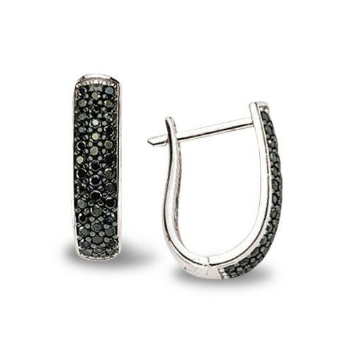 Paar eleganter Silberohrringe, die mit Zirkoniasteinen verziert sind. Sie verkörpern eine Mischung aus Einfachheit und Luxus. Echtschmuck.shop