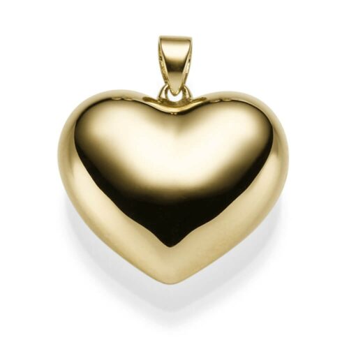 Symbol der Liebe: Ein herzförmiger Anhänger aus Gold, der Eleganz und Romantik ausdrückt.