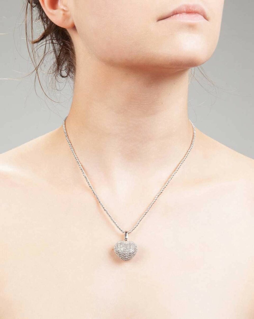 Herzanhänger mit Kette aus 585 Weißgold – Bild 3
