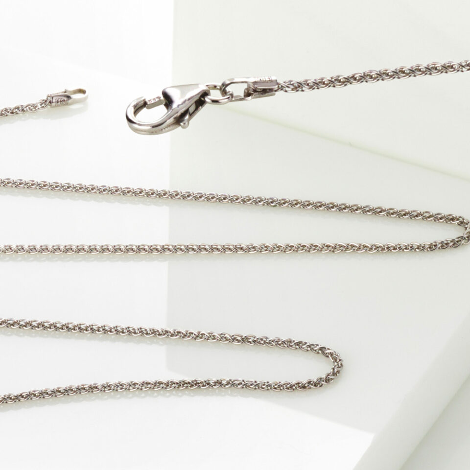Zopfkette 585 Weißgold