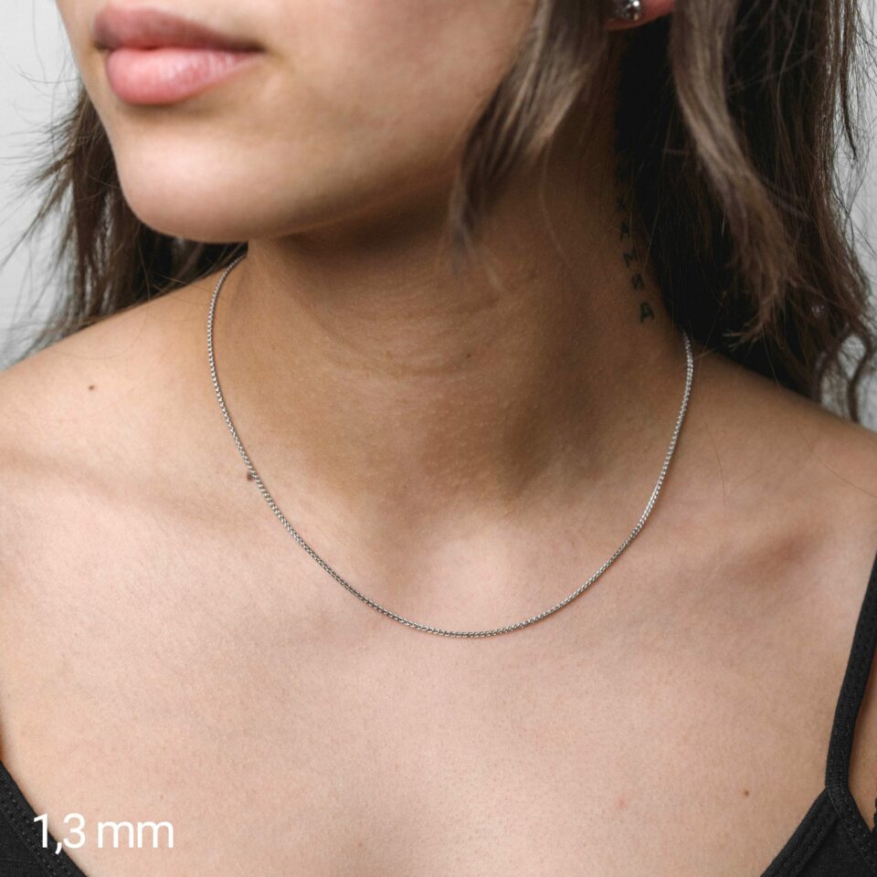 Zopfkette 585 Weißgold – Bild 2