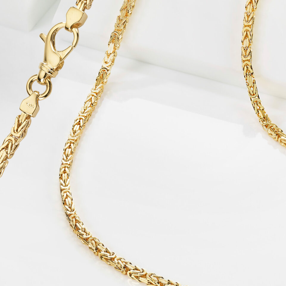 Königskette 585 Gelbgold - mit Karabiner, aus echtem Gold. Massive Goldkette